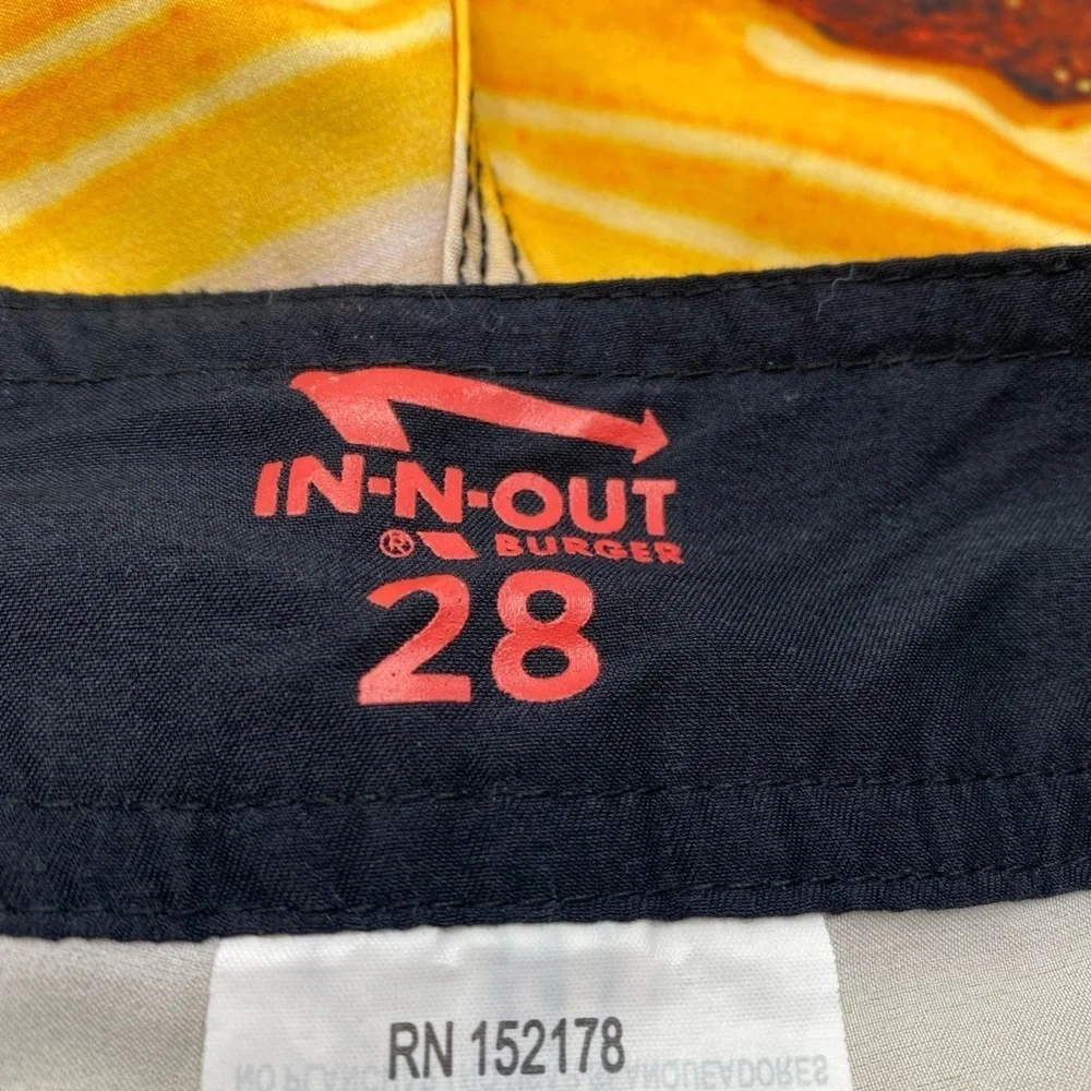 In-N-Out Burger Shorts Mens Multicolor Board Shorts Swim Trunks Burger Print 28